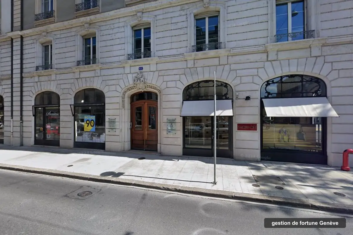 Immeuble des bureaux de Capitalia (Suisse), rue du Rhône 61 à Genève