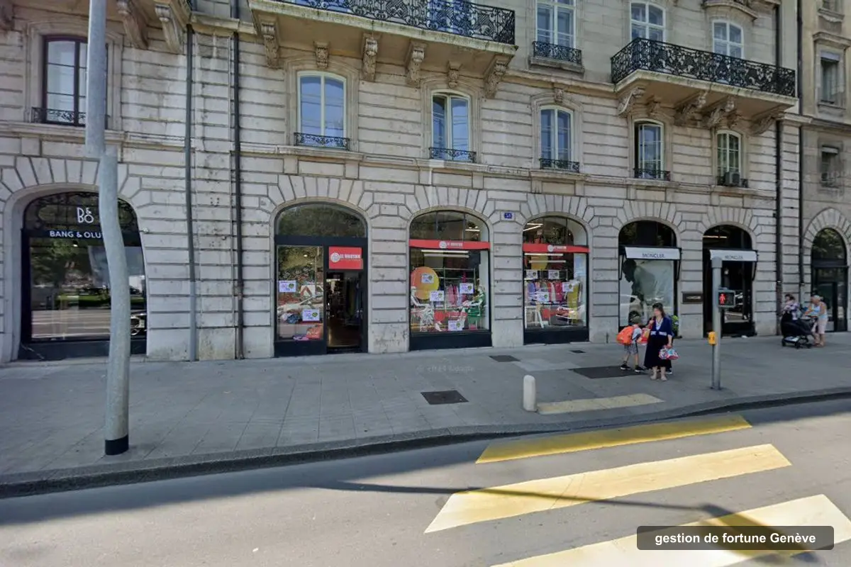 Immeuble des bureaux de Trajectoire Capital Group, rue du Rhône 57 à Genève